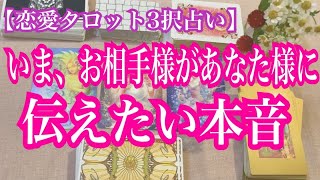 【恋愛タロット3択占い】いま、お相手があなた様に伝えたい本音。復縁、不倫、片思いの恋愛運