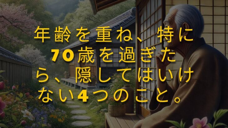 年を重ねるにつれて、決して隠してはいけない4つのこと。